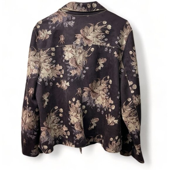 Chico's Sueded Floral Moto Jacket Size 3 (16/18), New - Picture 5 of 16